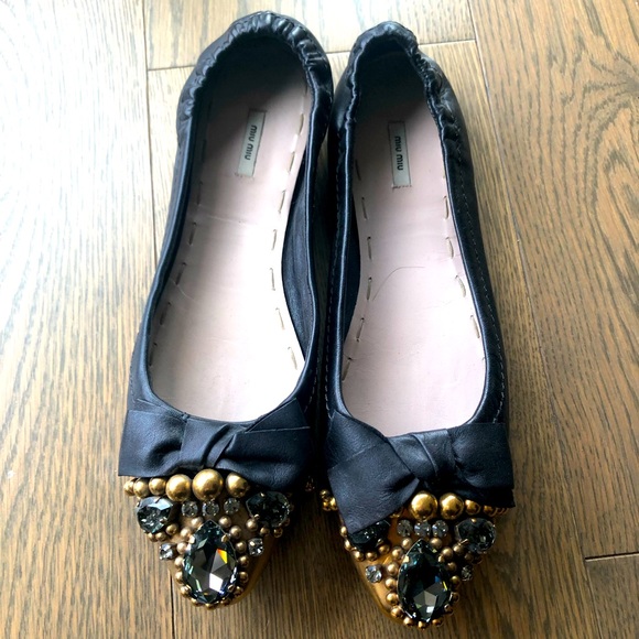 Authentic Miu Miu Flats w Stunning embellishment - Picture 2 of 7